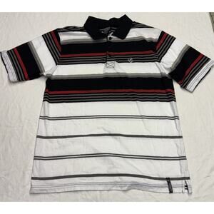 South PolePolo Shirt Mens Size XL Striped White-black short sleeve